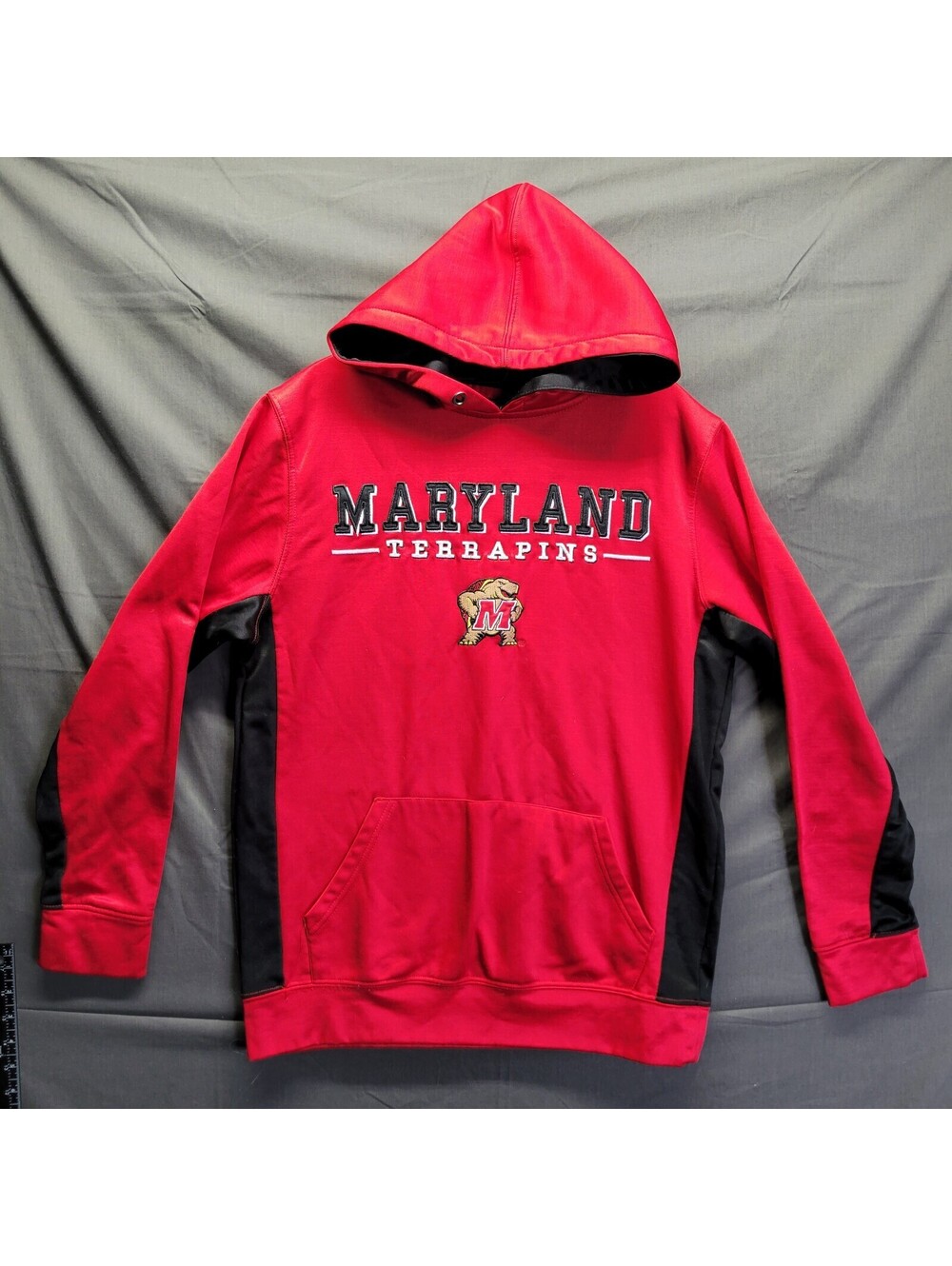 University Of Maryland Terrapins Hoodie Mens M Red No Drawstring Colosseum NCAA